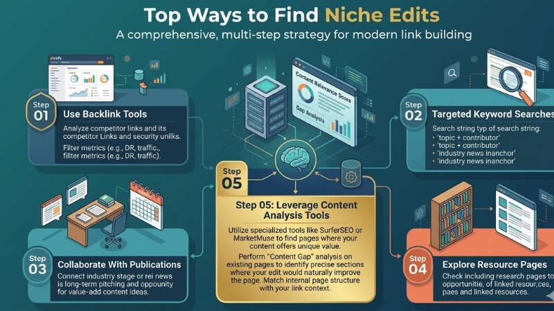 how to find websites for niche edit backlinks